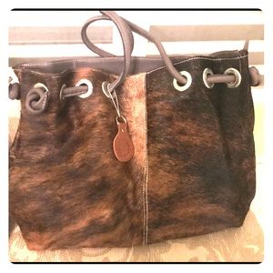Monforte Leather and Fur city tote